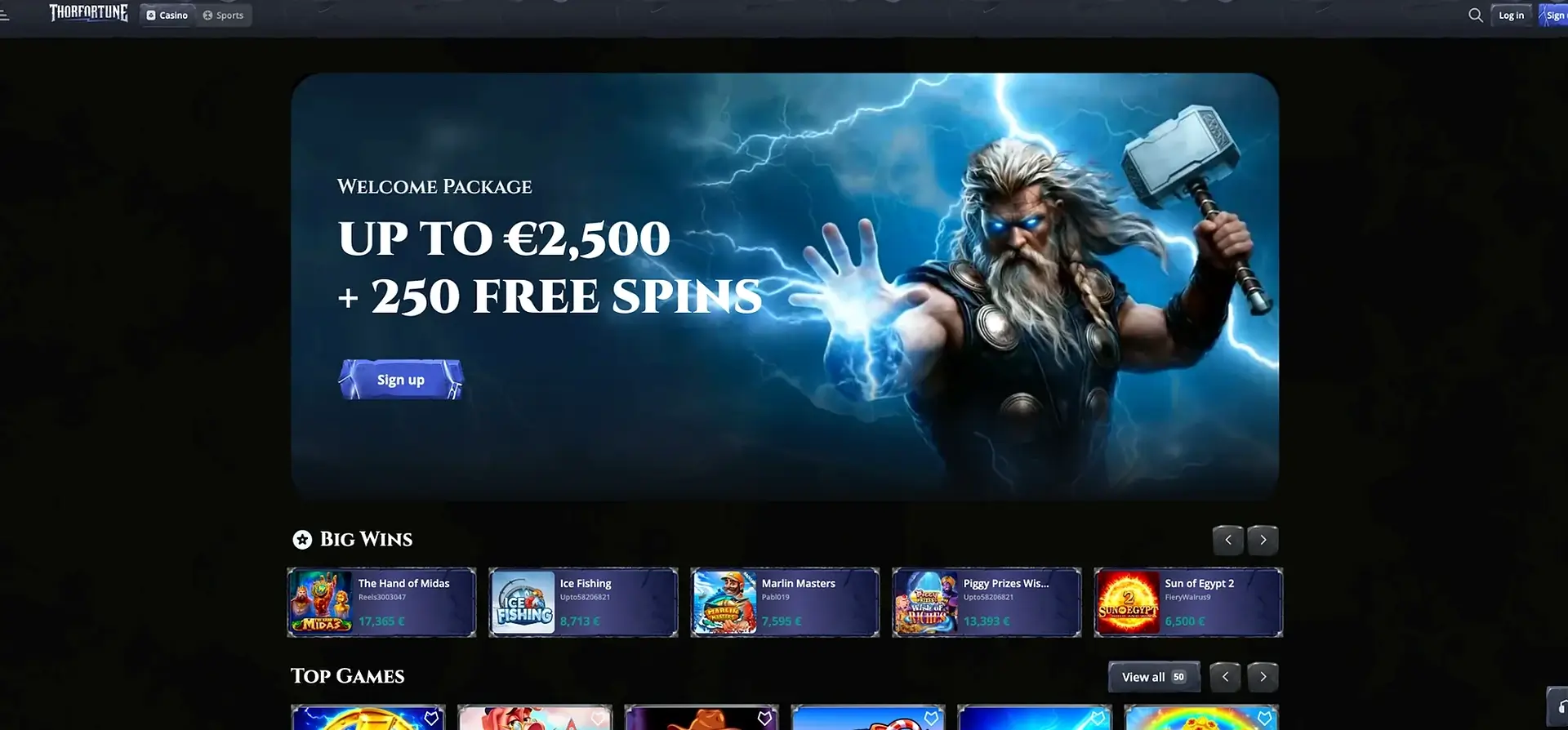 Thorfortune Casino in Italia: accesso, giochi e funzioni del sito
